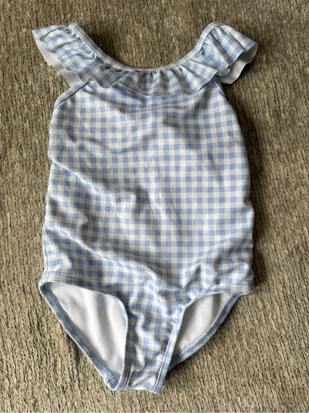 Carter’s Just One You 3T Blue Gingham Ruffle Bow One Piece Swimsuit